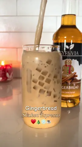 Tastes just like Christmas☕️🤎  Recipe:  ❄️1.5 tbsp gingerbread syrup  ❄️double espresso shot ❄️6 oz milk of choice  @Syruvia  #coffeetiktok #coffee #coffeetok #christmascoffee #syruvia  