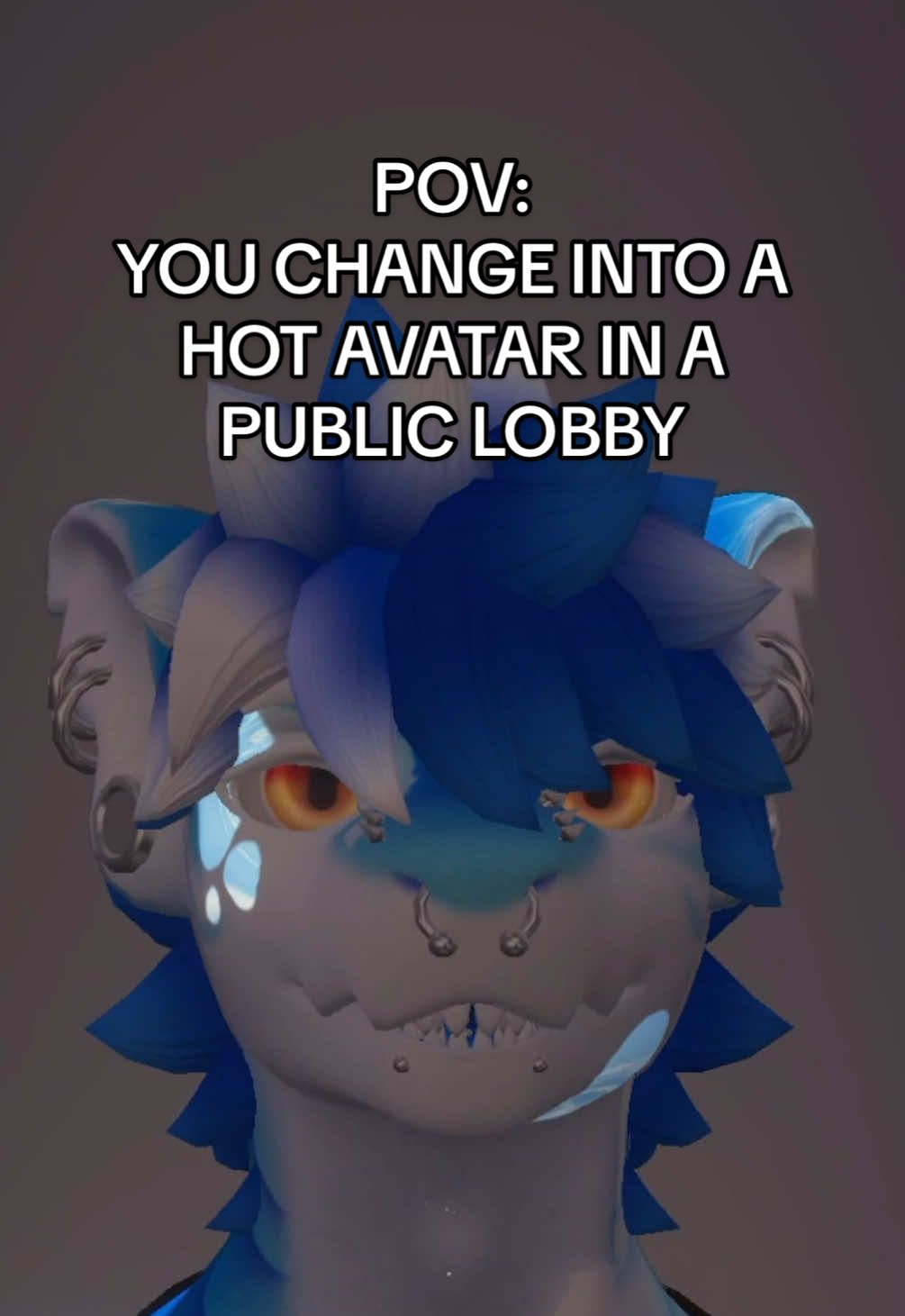 POV: YOU CHANGE INTO A HOT AVATAR IN A PUBLIC LOBBY #vrchat #furry #furrytiktok #Furryfandom #furrycommunity 