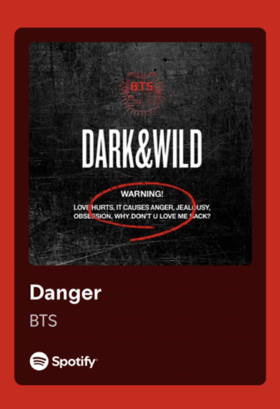 DANGER by BTS. #foryou #songs #lyrics #bts #bangtan 