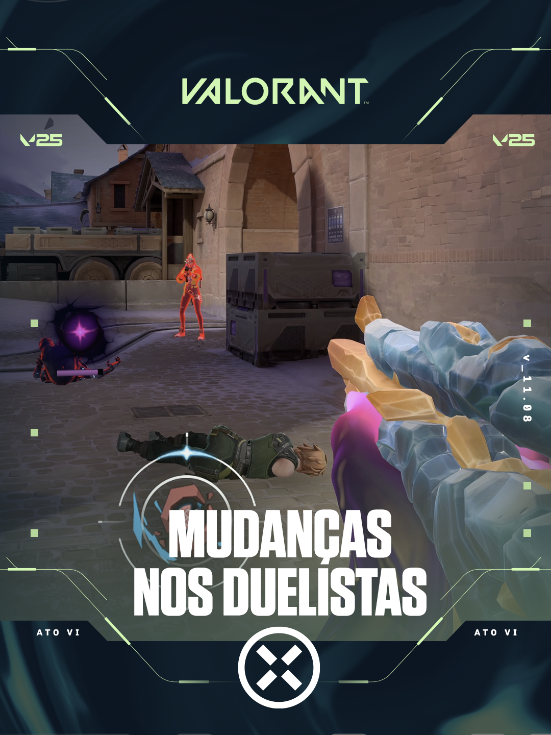 Vamos reduzir o poder de Yoru e Neon para permitir que outros Agentes se destaquem. O tamanho das Ultimates em área e a duração dos efeitos negativos também serão ajustados para se alinhar às mudanças aplicadas em todo o elenco nesta atualização.