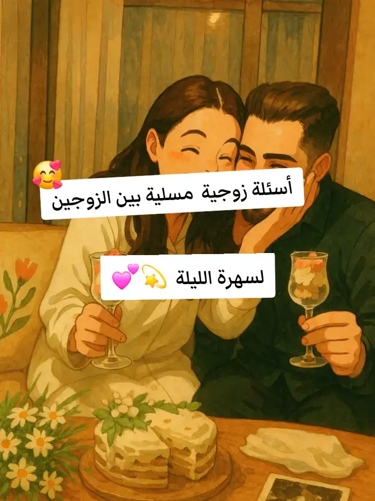 #creatorsearchinsights #زواجات #الزوجة_الصالحة #الزوجة #حجاب  أسئلة زوجية  مسلية بين الزوجين  لسهرة الليلة   متى تحس اني احبك فعلا ؟  حلم تتمنى نحققه مع بعض ؟  تجربة تحب نجربها مع بعض ؟  صفة تتمنى انها ما تتغير فيني ؟  شيىء كل ما تشوفه تذكرني ؟   لو رجعنا لأول يوم شفتني فيه، وش كان أول شي لفت انتباهك؟   . وش أكثر أكلة تطبخها وتحبها حتى لو مو لذيذة؟   . لو كنا في مسلسل، وش راح يكون اسمنا كـ