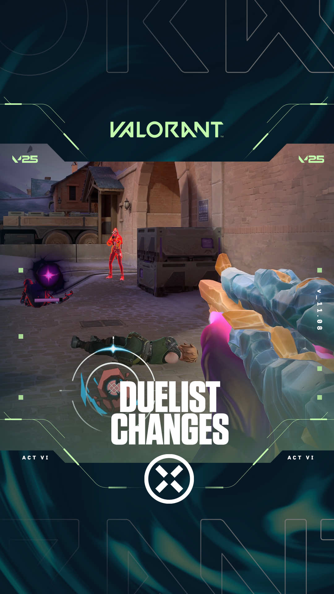 We're shaving power off of Yoru & Neon to let other Agents shine. AOE Ultimate sizes and debuff durations are also being adjusted to match the roster-wide changes this update. #Valorant 