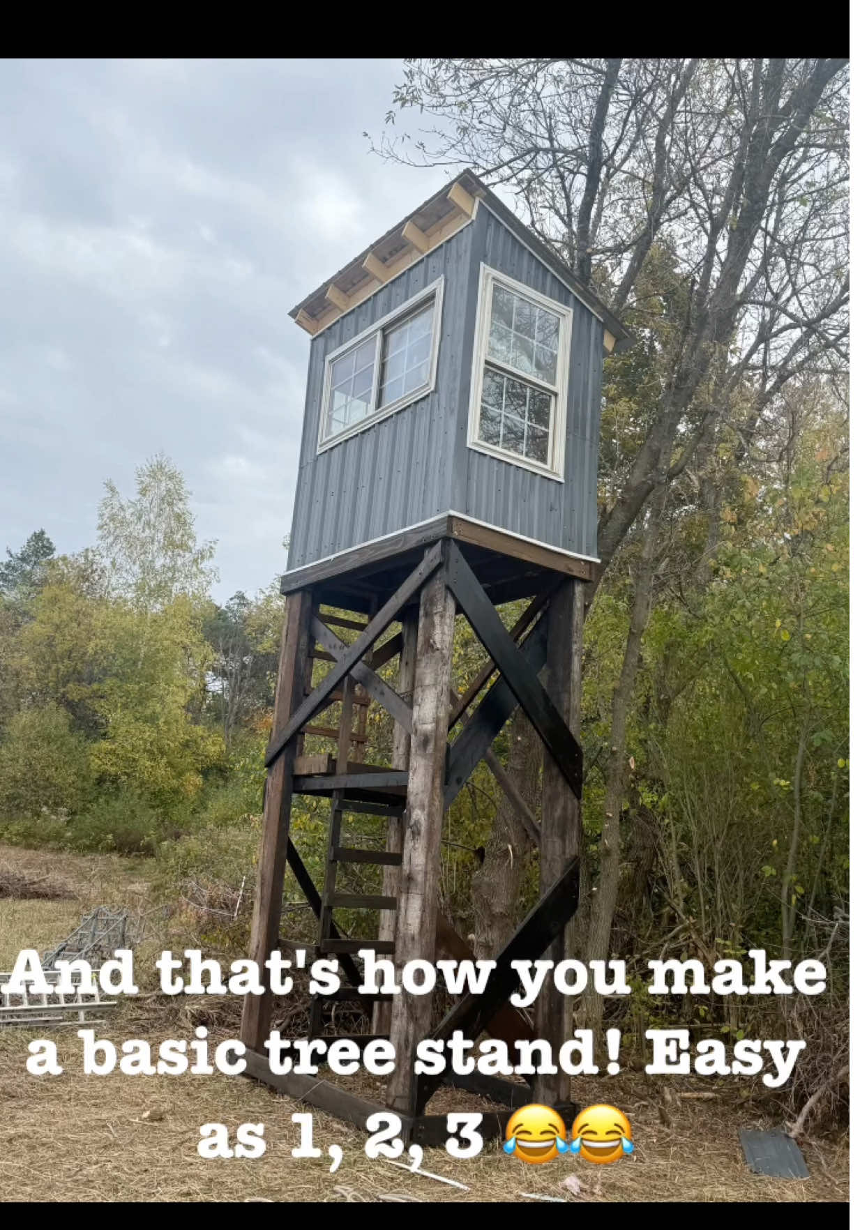 How to build a skid hunting shack as easy as 1, 2, 3 🙃 #hunting #deer #deershack #whitetail 