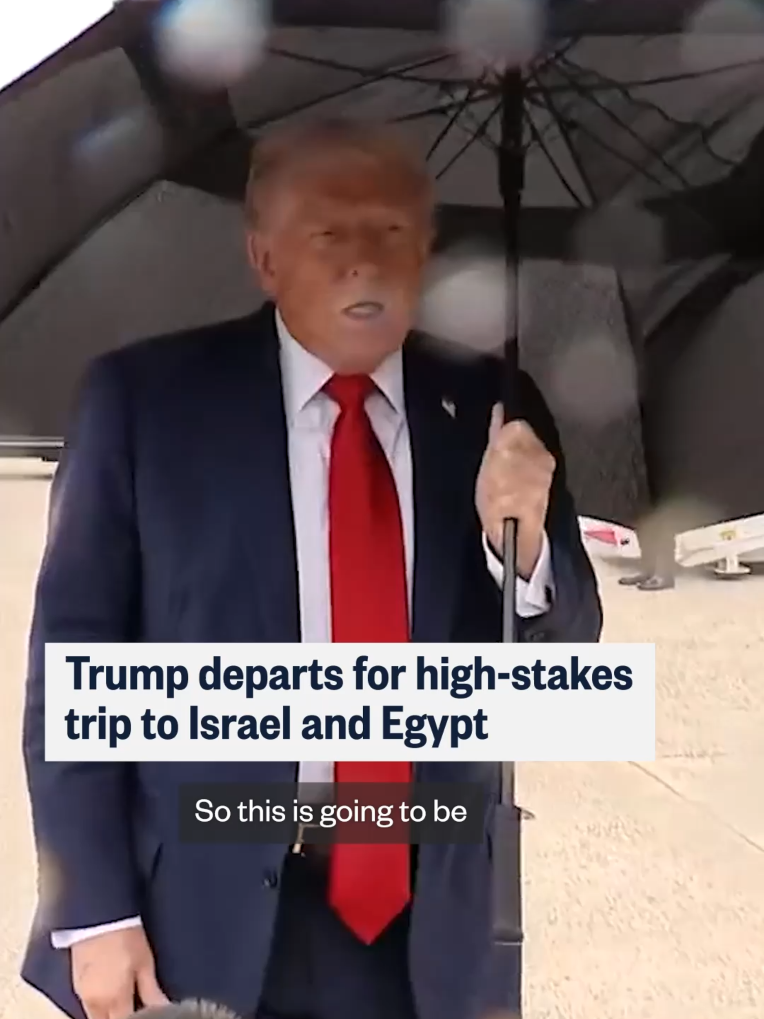 Before boarding Air Force One at Joint Base Andrews, President #Trump tells reporters that people affected by the Israel-Hamas conflict are celebrating the ceasefire deal.