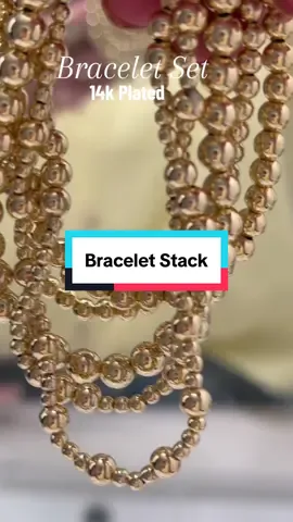 14k plated bracelet set. Sparkle. #bracelet #braceletstacks 