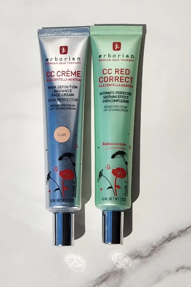 Which CC is right for you? 👀 @ErborianUSA sent over their ultra viral CC creams and if you aren't familiar with this type of kbeauty product, then let me help you decide which one is right for your skins needs. *PR PRODUCTS: 🤍CC Cream Clair – buildable tinted color corrector with SPF 25 💚CC Red Correct - Green color corrector DETAILS: CC Cream is a Korean skincare product with a transforming texture, formulated with encapsulated pigment technology for a smoother application, even coverage, and a brighter skin-like finish. Enriched with Centella Asiatica extract, known for its soothing properties, its unique formula visibly transforms skin to be more beautiful over time. CC Red Correct is an illuminating green color corrector that instantly reduces appearance of redness with skin that feels soothed and hydrated.  CC Red Correct uses green encapsulated pigments to visibly reduce redness, while it helps to soothe the skin. Your skin will feel hydrated and more even with a weightless skin-like finish. ​ Can be used for full face coverage or target redness-prone areas.  These two skin loving creams are available at @erborian_usa @Erborian @Amazon  @Amazon Beauty @Ulta Beauty  Which Creme is your fave? 😍 #erborianskincare #erborianskintherapy #erborianusa #erborian #erborianlovers 