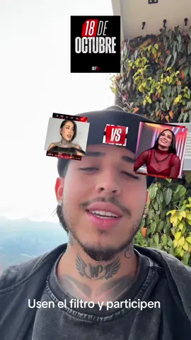 Filtro oficial! Los estaré viendo a ver si adivinan 😆 el 18 de octubre hacemos historia! Puedes ver las peleas por mi canal de kick a las 4pmCOL el sábado 