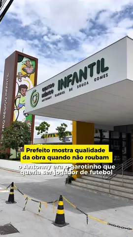 No dia das crianças o prefeito TikTok mostra que sem roubar dá para fazer obra pública melhor que hospital particular para atender o povo e as nossas crianças. E esta não é uma inauguração, porque ao contrário do que aconteceu no passado, nós não vamos inaugurar obra inacabada, só vamos inaugurar na hora que abrir a porta para atender e já começar a funcionar.