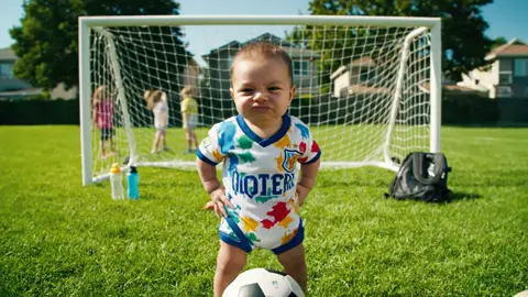 El bebé no quería ser portero #Soccer #aibaby #football 