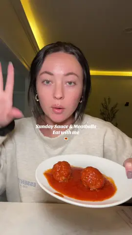 Sunday sauce and meatballs  🍝 #mukbang #eatwithme #eating #Foodie #fypシ 