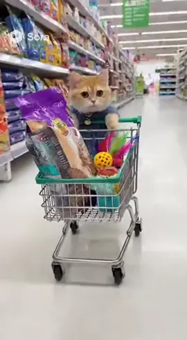 ¡Gato comprando en el supermercado! 🛒😹 Mira a mi gato gracioso eligiendo snacks de gato y empujando el carrito. ¿Consiguió el salmón? ¿O solo compró hierba gatera? El mejor video de gatos de la semana. ​¿Qué otro producto debería comprar? ¡Déjalo en los comentarios! 👇 #cattok #cats #cat #animals #fyp 