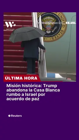 Última Hora: El presidente Donald Trump abandonó la Casa Blanca rumbo a Israel. El motivo: firmar el acuerdo de paz y supervisar la liberación de los rehenes retenidos por Hamás. #WMásNoticias #Trump #Israel #AcuerdoDePaz #Rehenes #BreakingNews