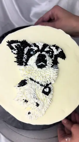 Puppy portrait cake #caketok #puppytiktok #birthdaycake #chiuhuahua #cakedecorating  @sarah.marelli 