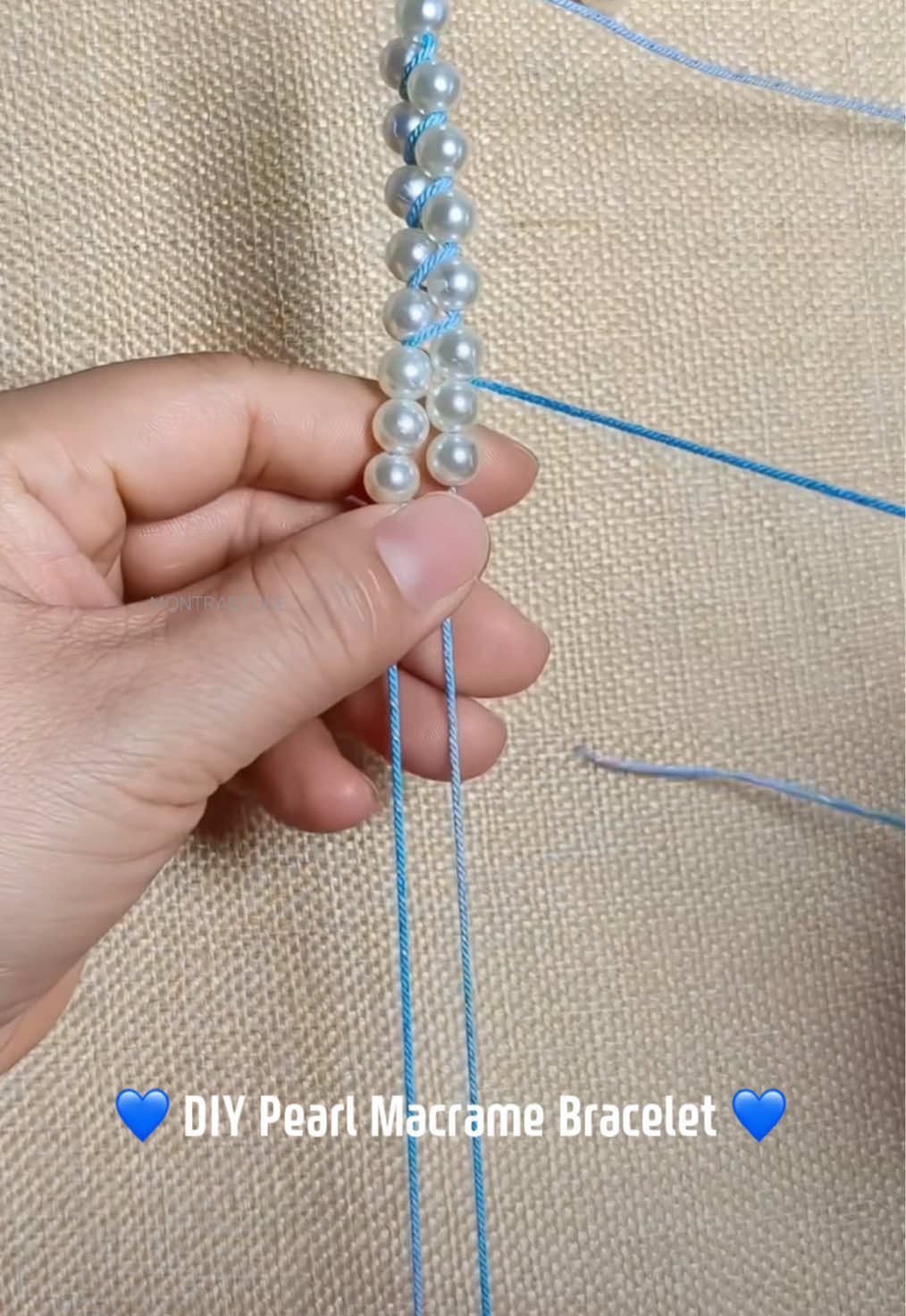 Elegant, soft, and timeless 💫 Learn how to weave pearls into your macrame for a classy bracelet or necklace accent. This blue-and-white combo feels calm yet sophisticated — perfect for gifts or everyday wear 🤍💙 Watch full tutorial in my playlists: 🎀 “Learn to Knot” 🎀 “Macrame & Beads” #MacrameJewelry #PearlBracelet #DIYJewelry #HandmadeBracelet #CraftTutorial