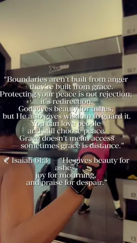 Protecting your peace is holy work. You can love people deeply and still draw boundaries that honor God. Your no can be sacred. Your peace is proof of His presence. Let God turn your ashes into wisdom and your boundaries into beauty. ✨ #BeautyForAshes #ProtectYourPeace #FaithAndBoundaries #GraceAndTruth #ChristianWoman      ’sHappilyDivorced 