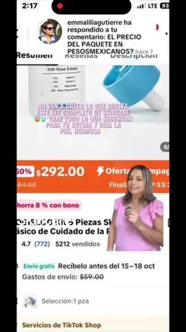 ✨ Este kit de skincare está buenísimo 😍 incluye 7 productos por solo $292 pesos 💖 Ideal para todo tipo de piel, con ácido hialurónico, vitamina C, E, niacinamida y extracto de rosa 🌸 deja la piel súper hidratada, luminosa y suavecita 💆🏻‍♀️ Si estás buscando una rutina completa sin gastar mucho, esta es la señal 💫 #skincarelover #rutinafacial #cuidadodelapiel #skincarerutina #skincarebarato@emmaliliagutierre 