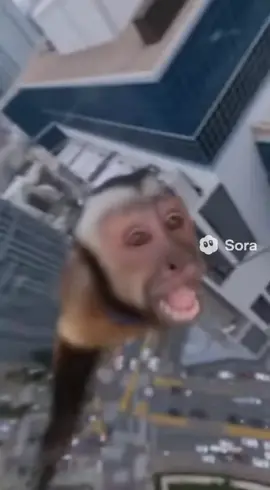 Monkey runs from tornado and falls off and dies#sora #ai #fyp #funny 