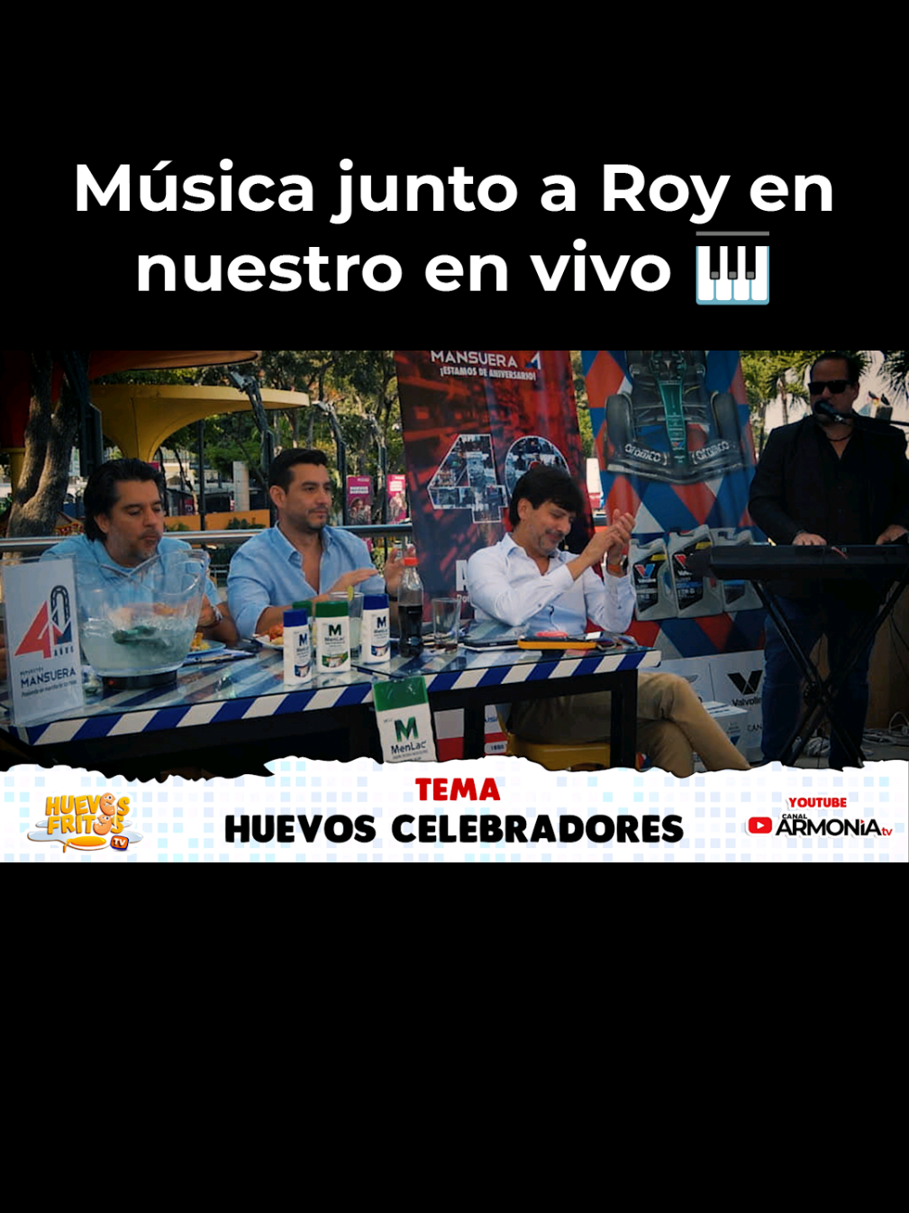 No podia faltar en nuestro primer programa con público en vivo, música para darle ese toque que solo Huevos Fritos puede lograr, pero ¿Qué otras canciones faltaron?😅😅, mira el capítulo completo por YouTube de @canalarmoniatv Lunes y Jueves #huevosfritos #Guayaquil #comedia  #humor  #fyp 