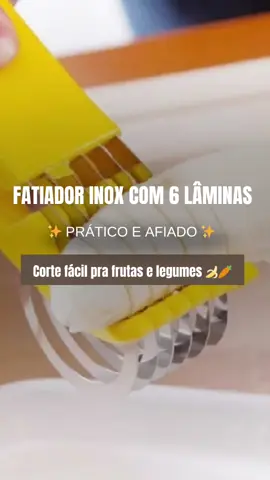 Esse fatiador com 6 lâminas de inox é perfeito pra cortar banana e legumes com rapidez e precisão! 🍌🔪 Prático, seguro e ideal pro dia a dia na cozinha! #AchadinhosDeCasa   #CozinhaFuncional   #UtensiliosDeCozinha   #DicaDeCasa   #fyp