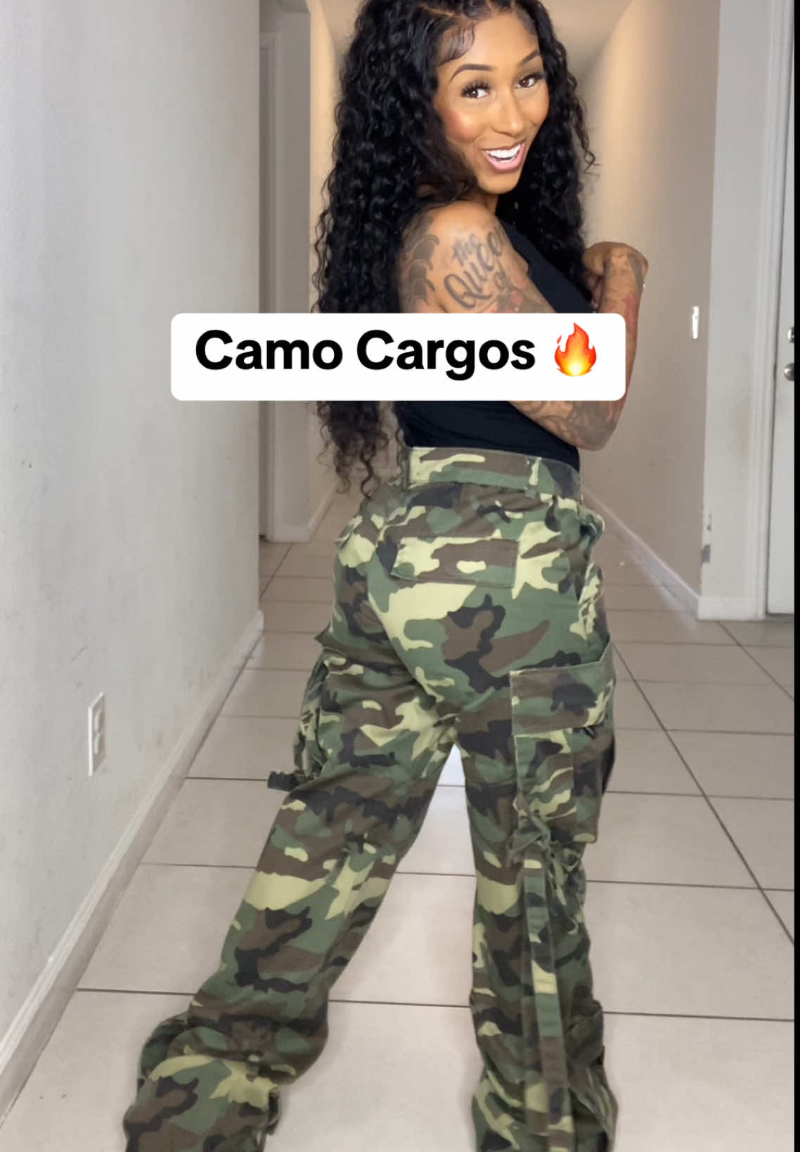 Yeah… these camo cargos definitely made the fall roster 😏 Comfy, cute, it’s giving cool mom! You gotta grab these before they sell out!✨ #fallfits #cargosweatpants #camopants #fashionnovajeans  #fashionnova