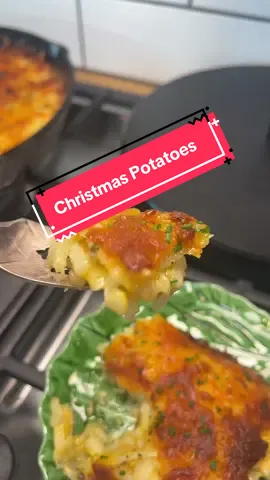 My friend’s Mom Peg throws these epic annual Christmas parties and her house is famous for its crazy decorations. I am talking an actual snowman in the front yard in Southern California. These are her famous Christmas Potatoes and they are famous for a reason. Cheesy creamy interior and crunchy cheese crust on top. I can’t get over how good they are 