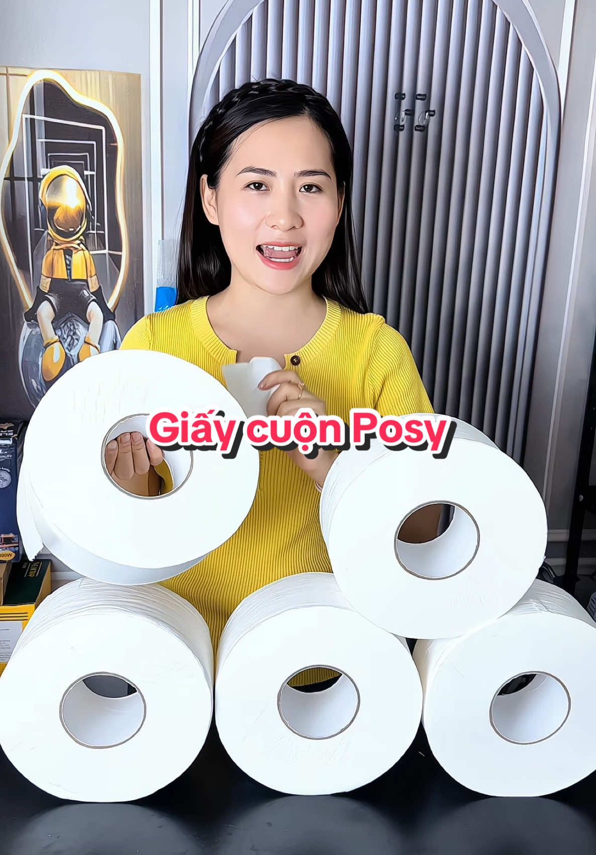 Combo 5 cuộn giấy posy, tận 3,5kg#nhungnhacua #giaycuonposy #posy #giayvesinh #xuhuong 