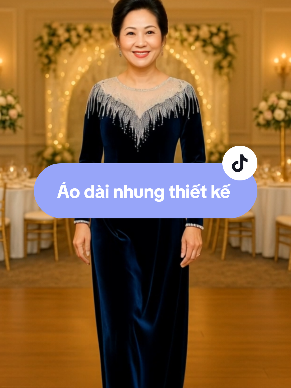 áo dài nhung thiết kế cho bà sui  #váyxinh  #xuhuongtiktok  #thinhhanhtiktok  #áodài  #sui 