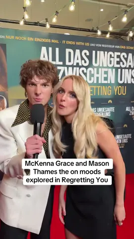 Mason Thames and McKenna Grace took to the Regretting You red carpet tonight and urged everyone to watch the highly anticipated new release, no matter their mood 👀  The Colleen Hoover adaptation hits cinemas on the 22nd of October!  #regrettingyou #colleenhoover #masonthames #mckennagrace 