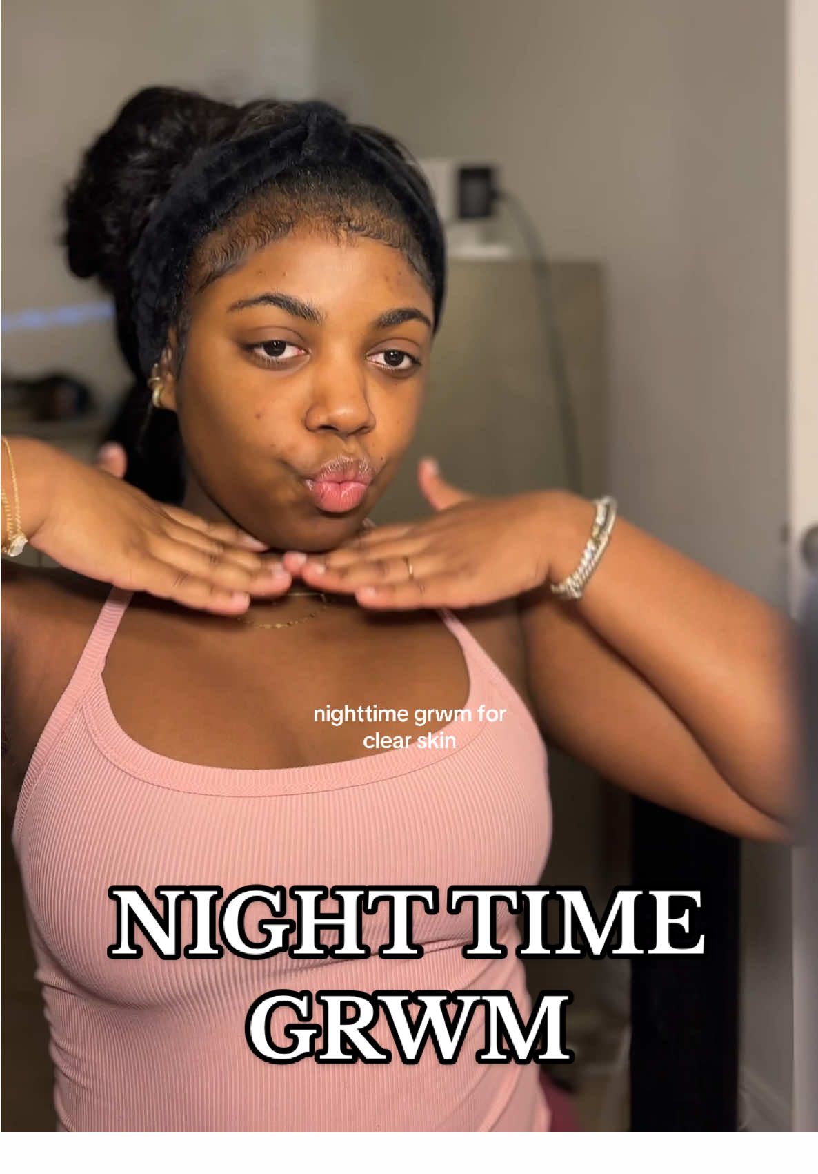 nighttime skincare routine for clear skin 🎀. #nighttimeroutine #nighttimeskincareroutine #nighttimeskincare #skincaregrwm #grwmskincare 