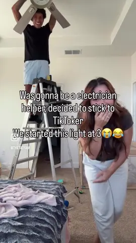 Decided to try to learn to today to help my electrician , turned out it’s a headache 🤕 I’m good 😭😂