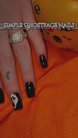 Who’s there? 🔪 #ghostface #halloweennails #nailideas #acrylicnails #nailartist artist is Cayla💅