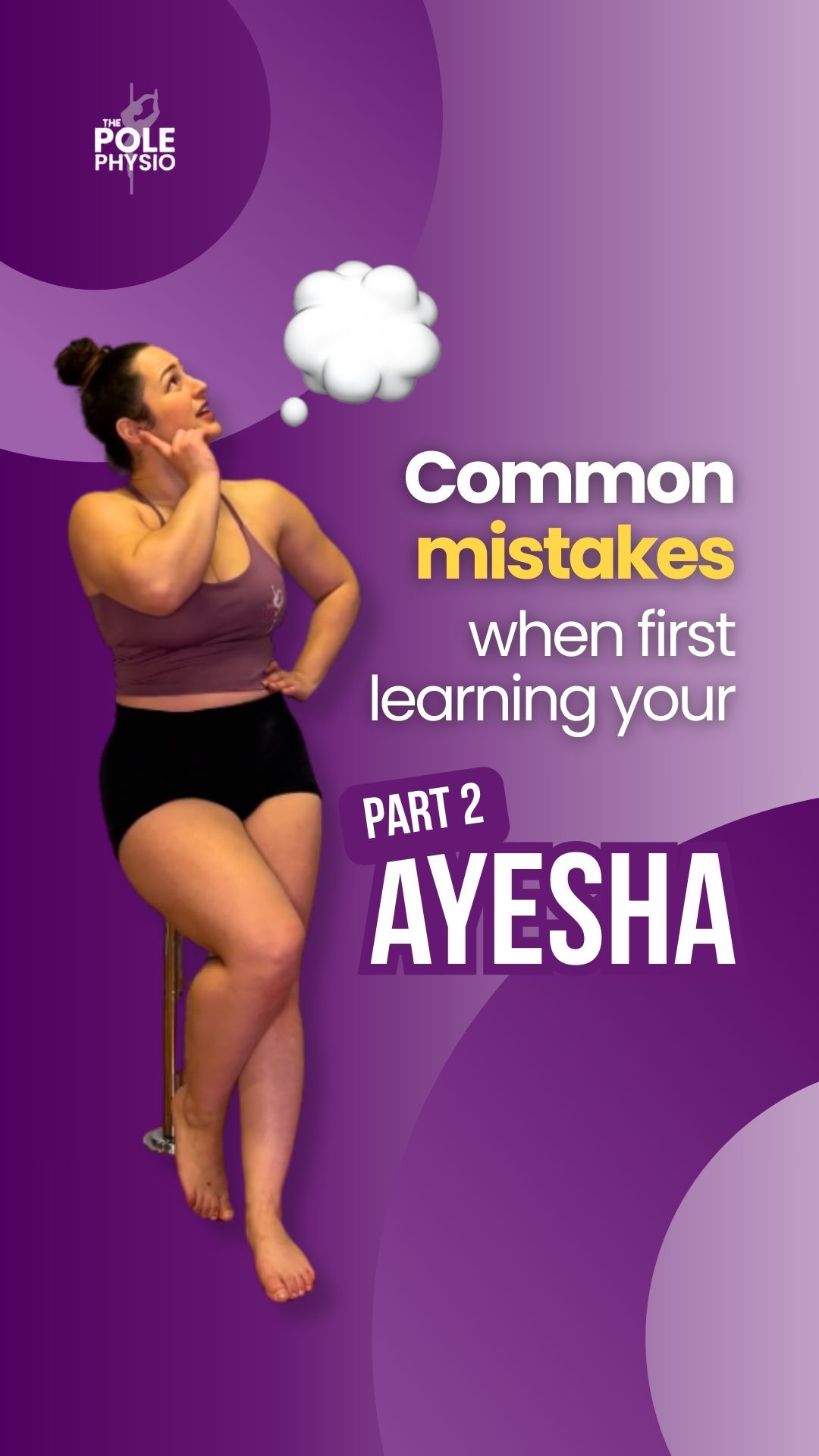 Struggling to nail your Ayesha? @simonemuscat.physio is here to help! 💜 Check out part 2 of the common Ayesha mistakes we see made when first learning. If you’re in need of help with your Ayesha, then join our online 12 week training program. Receive direct in-app guidance throughout the training program from our strength & conditioning coach whilst you strengthen for your Ayesha on and off the pole. If you want to learn more, just comment AYESHA and we’ll send you through the info you need to nail this nemesis move! 💪 #thepolephysio #polephysio #poledance #poledancer #aerial #cirque #polesport #poletraining #polestrength #poleconditioning #poletutorial #polefitness #polefit #polestrong #polelife #poletips #poledancenation #poledancersofig #polescience #poledancersofinsta #tppanatomyseries #pdayesha #pdhandspring #pdstaticV