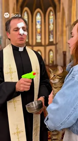 I tried to baptized my cat again 😂  I brought my vision to life using a range of tools: Higgsfield’s Multi-Tool Systems, Kling Video Generation, HailouAI’s Start and End feature, the Nano Banana tool from Higgsfield, and CapCut for editing, effects, and sound. On top of that, I added my own voice acting to complete the project! Tags: #sora #cat #church #funny #gonewrong 