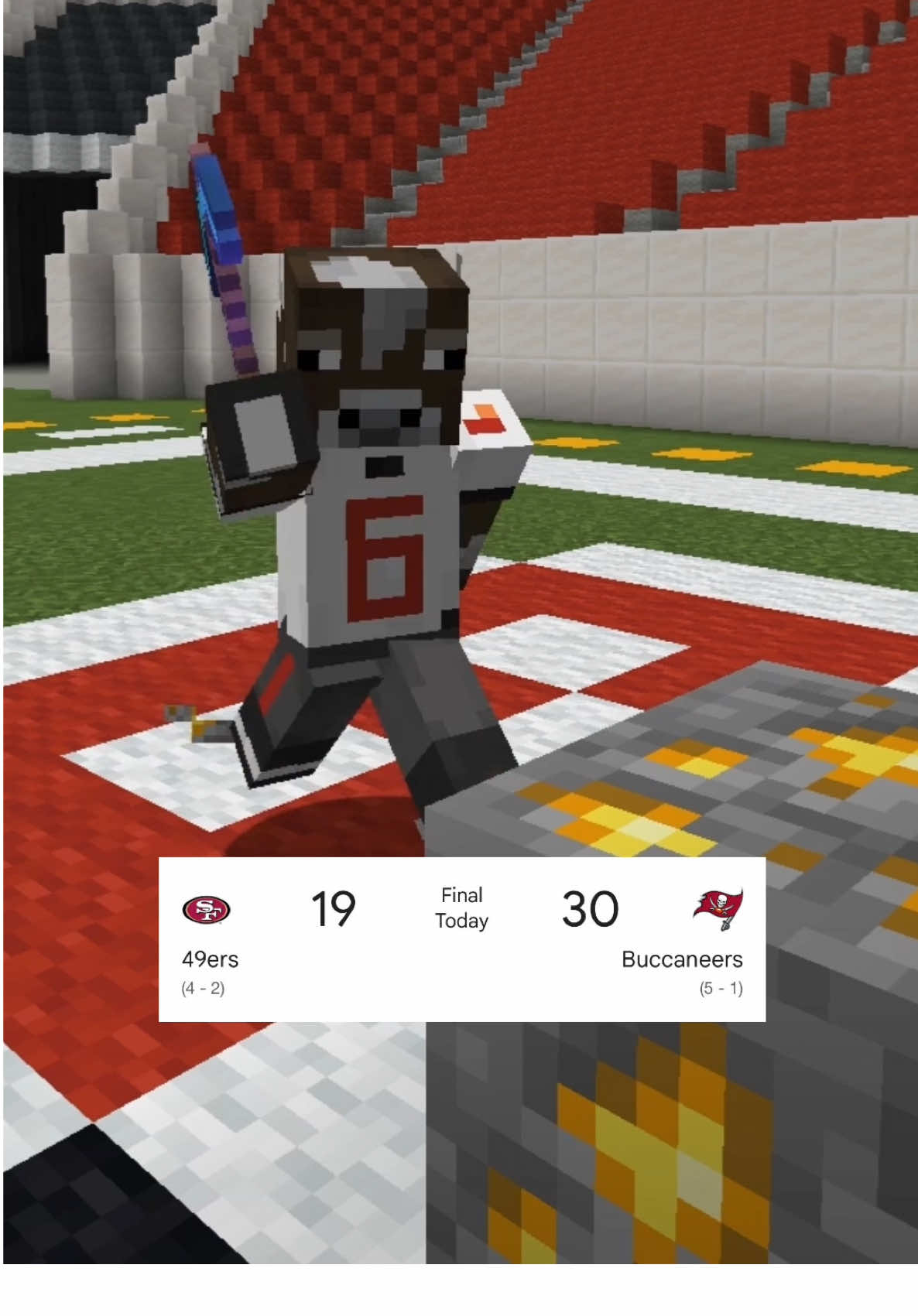 Baker Moofield mined up a W in Tampa Bay ⛏️ #Minecraft #bakermayfield #buccaneers #nfl #victory 