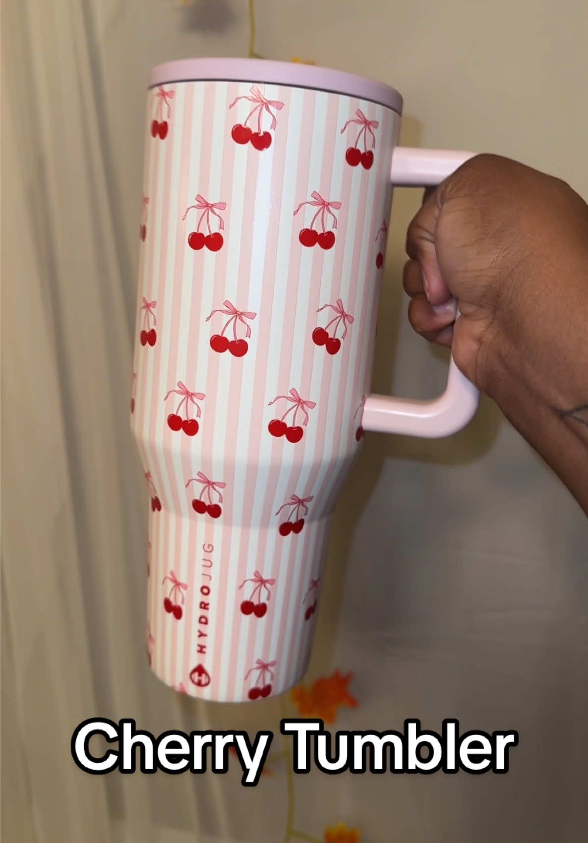 I adore this tumbler! 🍒 #hydrojug #tumbler #girlytumbler #watertok #leakproof 