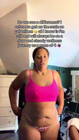 Yall tell me, because the scale and I are never going to meet 🤣. I’m steady with my walking and conscious eating though. Do you see a difference? #wellness #momlife #goals #whatdoyousee 