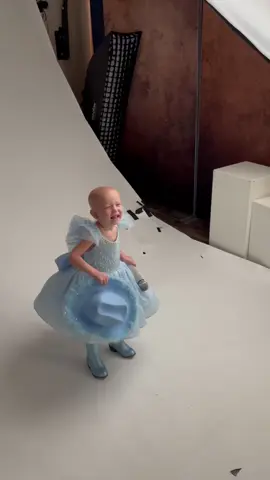 “I met somebody and she’s got blue eyes.” 💙 Meet Tessa; 4 years old, brave beyond measure, and shining brighter than ever. After finishing a tough phase of leukemia treatment, she twirled through her own mini photoshoot in a custom made dress inspired by meganmoroney’s iconic blue looks. ✨ Megan’s music has been her joy through hospital days and dance parties alike, and seeing her smile like this was pure magic. Thank you to everyone who helps us make these moments possible- for every little warrior who deserves to feel this confident, this loved, and this seen. 💫 📸 @breannamarie_photography_ri  #ForYou #FYP #MeganMoroney #AmIOkay #ChildhoodCancerAwareness
