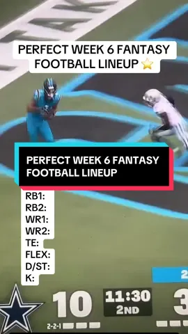 PERFECT WEEK 6 FANTASY FOOTBALL LINEUP!  #fantasyfootball #fantasyfootballtips #espnfantasy #cbsfantasyfootball #nflonfox 
