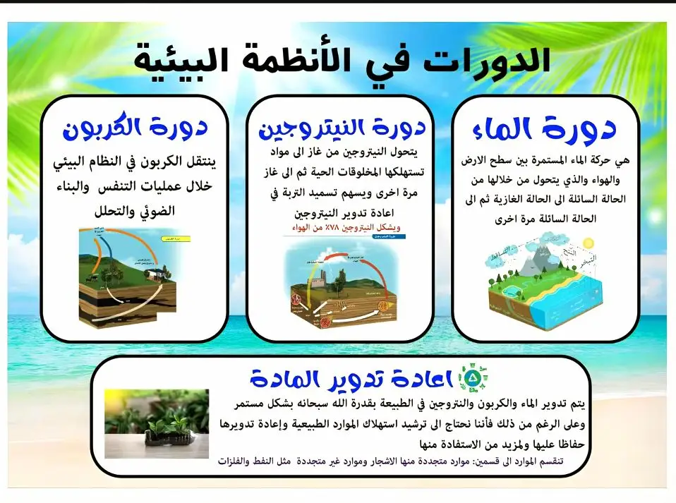 #مطوية_علوم_خامس_إبتدائي_دورات_في_الانظمه_البيئيه 