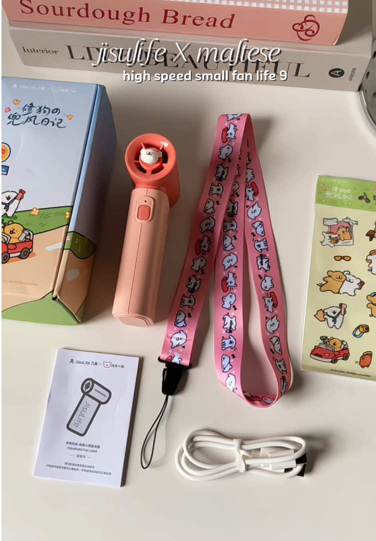 jisulife X maltese super cute✨ high speed small fan life9🫶🏻limited edition lang to !!! #jisulife #jisulifeminifan #jisulifexmaltese #turbofan #handheldfan 