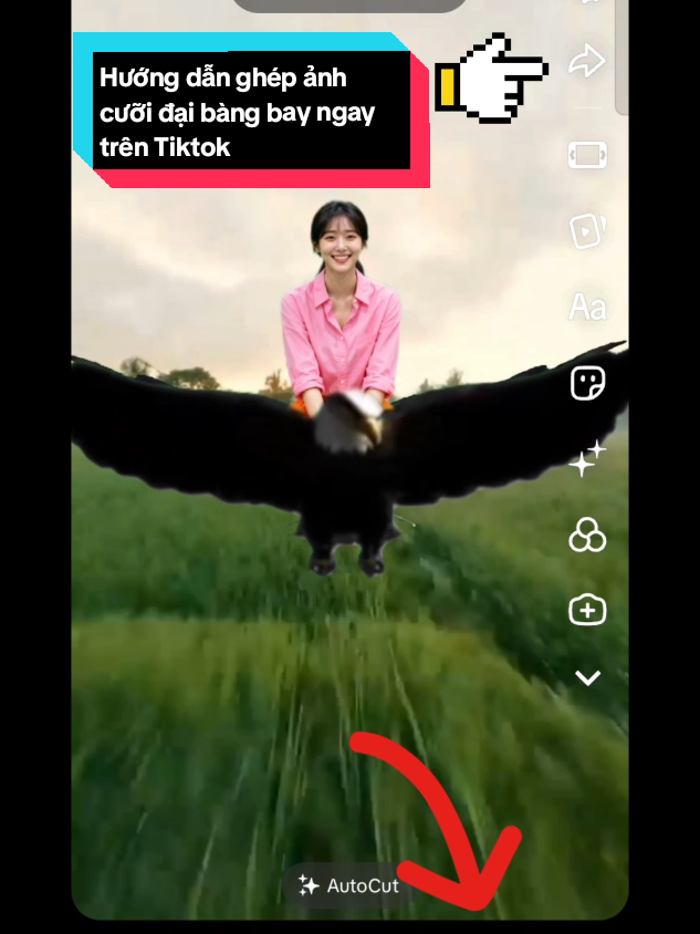 Hướng dẫn ghép ảnh cưỡi đại bàng bay ngay trên Tiktok #xuhuong #tutorial #ghepanh #edit #tiktokedit 