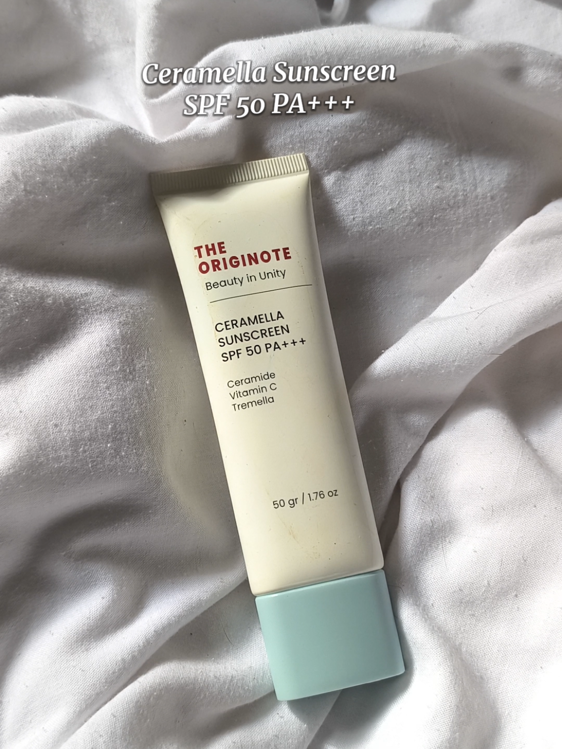 The Originote Ceramella Sunscreen with SPF 50 PA +++ include Ceramide, Vitamin C and tremella for only 134 na lang🥹💗 #fypppppppppppppp #fyp #sunscreen #theoriginote 