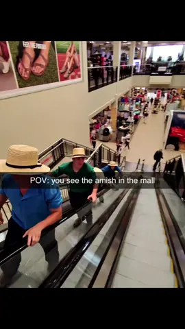 The hat was too tempting😭 #amish #amishtiktok #amishgonewild #mall #fyp 
