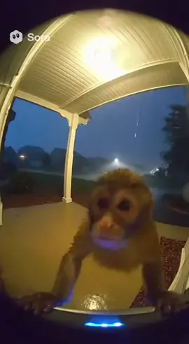 oh no! 😯 poor cute liitle monkey flies away!😱😧 #sora #soraai #sora2 #fyp #monkey