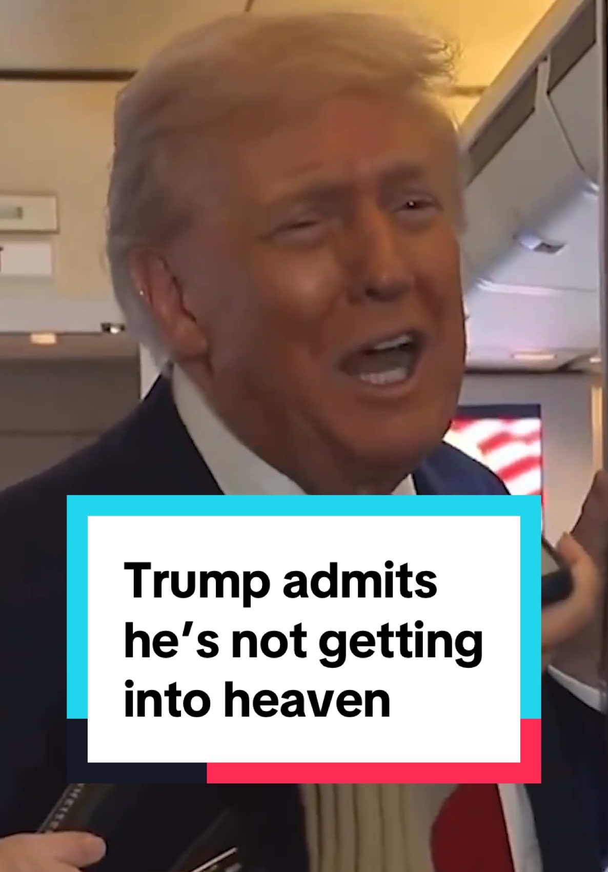 Donald Trump has admitted that he’s ’not getting into heaven’ after being asked during a flight on Air Force One. #donaldtrump #politics #usa #america #news 