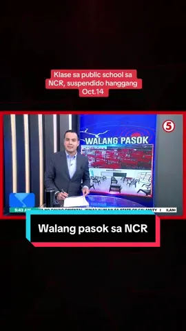 CLASS SUSPENSION DAHIL SA INFLUENZA-LIKE ILLNESSES Suspendido ang face-to-face classes sa lahat ng pampublikong paaralan sa National Capital Region (NCR) ngayong araw hanggang bukas dahil sa pagtaas ng kaso ng influenza-like illnesses at epekto ng lindol.