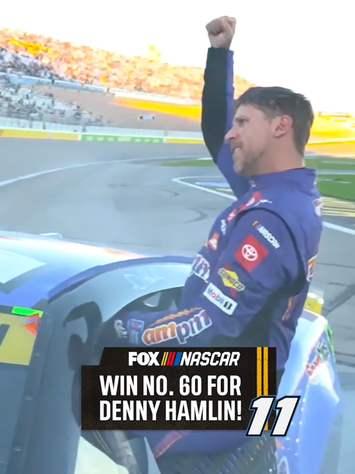 Denny Hamlin is headed to the Championship 4! Career win No. 60 at Las Vegas Motor Speedway. #NASCAR