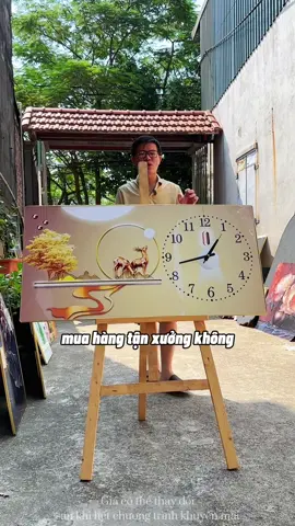 Đồng hồ tranh tráng gương hươu tài lộc in UV5D cao cấp ##duongdu##dongho##donghotrangguong##donghohuoutailoc