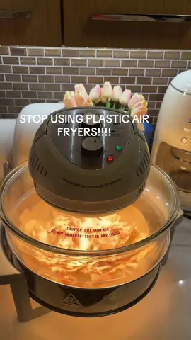 never going back to plastic air fryers 👋 this glass one is non-toxic, easy to clean, and looks so chic on the counter #kitchenfinds #homeessentials #nontoxicliving #tiktokshopfinds #airfryerrecipes 