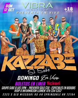 Esta noche nos vemos en Springdale, Ar en Vibra Night club #kazzabeagrupacion #ritmopunta #KNG 